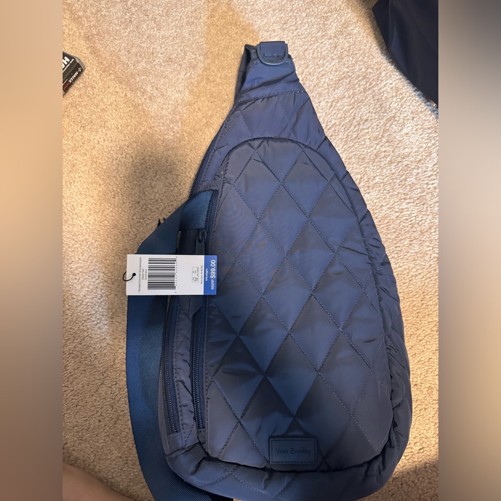 Vera bradley navy sling backpack-BNWT!